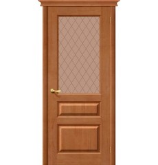 Дверь межкомнатная массив сосны М5 Т-05 (Светлый Лак) / Кристалл